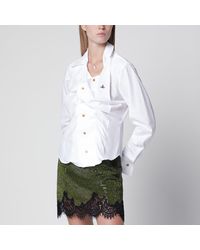 Vivienne Westwood - Drunken Cotton Poplin Shirt With Orb Embroidery - Lyst