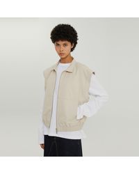 1989 STUDIO - Light Cream Gabardine Zip Up Vest - Lyst