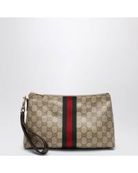 Gucci - Small Gg Pouch With Web Ribbon - Lyst
