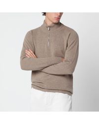 Drumohr - Mélange Half-Zip Wool Sweater - Lyst