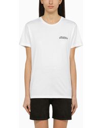 Isabel Marant - White Cotton Crew Neck T Shirt With Logo - Lyst