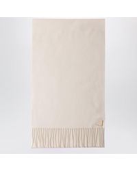 Prada - Talc Silk And Cashmere Scarf - Lyst