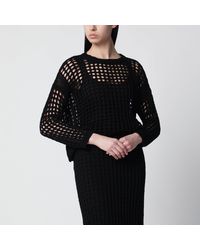 Max Mara - Cotton Mesh Long-Sleeve Sweater - Lyst
