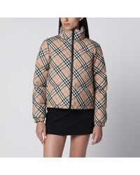 Burberry - Sand Check Ambleside Down Jacket - Lyst