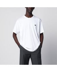 Prada - Boxy Cotton Crew-Neck T-Shirt With Triangle Logo - Lyst