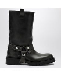 Golden Goose - Kurt Stiefel Aus Schwarzem Leder Mit Schnalle - Lyst