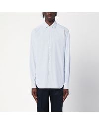 Xacus - Weißes Hemd Mit Feinen Blauen Streifen - Lyst