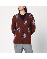 Jil Sander - Cardigan With Floral Inlay - Lyst