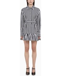 Patou - /white Striped Cotton Mini Chemisier Dress - Lyst