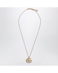 Gucci - Gg Marmont Necklace With-Tone Double G Pendant - Lyst