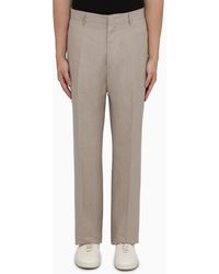 Tagliatore - Taupe Linen Trousers - Lyst