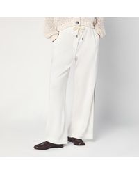 Brunello Cucinelli - Pantalone ampio in cotone e seta - Lyst