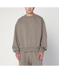 Fear Of God - Felpa grigia in cotone felpato con logo - Lyst