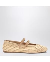 Prada - Ballerine beige in crochet con logo - Lyst