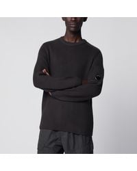 C.P. Company - Dark Cotton-Blend Ribbed Sweater - Lyst