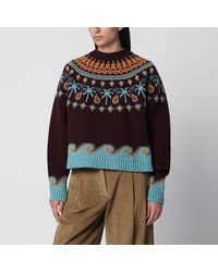 Alanui - Sweet Winter Burgundy Virgin Wool Sweater - Lyst