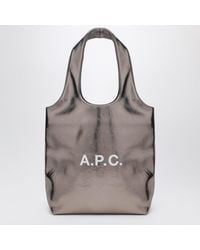 A.P.C. - Small Metallic Silver Ninon Tote Bag - Lyst