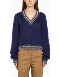 Marni - Royal Blue Mohair Sweater - Lyst