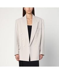 Victoria Beckham - Pumice-Coloured Double-Breasted Jacket - Lyst