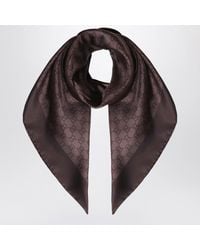 Gucci - Printed Silk Twill Carre With Gg Print - Lyst