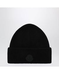 Moncler - Schwarze Mütze Aus Wolle Und Kaschmir - Lyst
