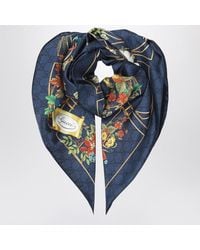 Gucci - Foulard in seta notte con stampa flora - Lyst