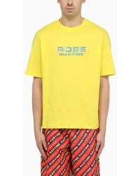 Martine Rose - Yellow Cotton T Shirt With Logo - Lyst