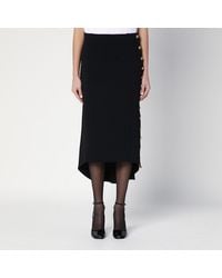 Givenchy - Schwarzer Rock Aus Milano-Strick Mit Knöpfen - Lyst