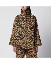 Alaïa - Layered Ocelot-Print Twill Coat, Noir Caramel - Lyst