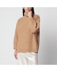 Max Mara - Oversized Camel Wool And Cashmere Sweater - Lyst