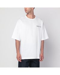 McQueen - T-shirt oversize bianca con logo - Lyst