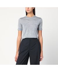 Gucci - Maglia grigia in cashmere e seta - Lyst