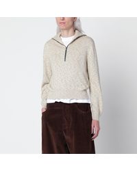 Cordera - Mélange Cotton Half-Zip Sweater - Lyst