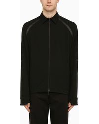 Herno - Camicia nera con zip in tessuto tecnico - Lyst