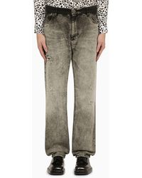 Balmain - Bleached Straight Denim Pants - Lyst