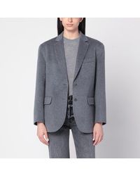 Anine Bing - Giacca quinn grigia in lana e cashmere - Lyst