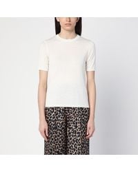 Max Mara - White Silk And Cashmere Crew-neck T-shirt - Lyst