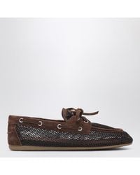 Miu Miu - Perforated Cocoacolored Loafers - Lyst