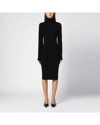 Givenchy - Robe À Col Roulé Noir En Laine Mélangée - Lyst