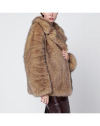Stand Studio - Light Brown Short Faux-fur Jacket - Lyst