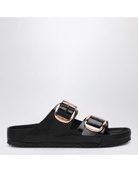 Birkenstock - Slide Arizona Big Buckle In Shiny Leather - Lyst