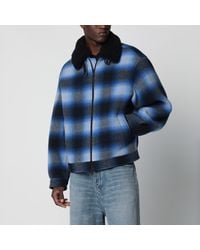 Balenciaga - Plaid Wool Flannel Bomber Jacket - Lyst