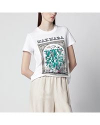 Max Mara - Optical Cotton Jersey T-Shirt With Front Print - Lyst