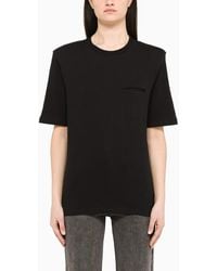 REMAIN Birger Christensen T-shirt With Shoulder Pads - Black