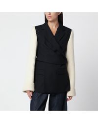 Dries Van Noten - Jacket With Ribbed Knit Sleeves - Lyst
