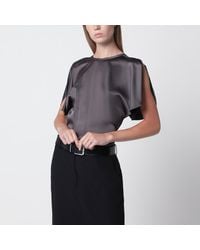 Victoria Beckham - Bela Satin Viscose Top - Lyst