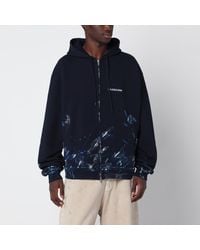 Balenciaga - Zip-Up Sweatshirt With Paint-Stain Effect - Lyst