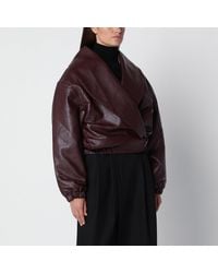 Source Unknown - Eleni Faux Leather Bomber Jacket - Lyst