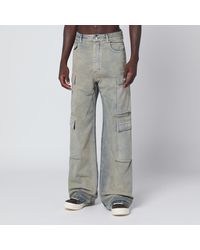 Rick Owens - Pearl-Colored Vintage-Effect Cargo Jeans - Lyst
