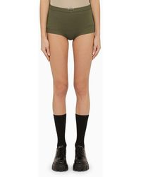 Prada - Short culotte color militare in cotone - Lyst